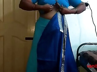 desi Indian  tamil aunty telugu aunty kannada aunty  malayalam aunty Kerala aunty hindi bhabhi horny cheating wife vanitha wearing saree similarly big boobs and shaved pussy Aunty Changing Dress approachable for party and Making Video